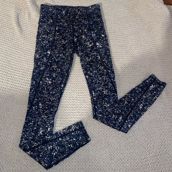 Athleta XXS Blue Patterned Leggings - Picture 2 of 9